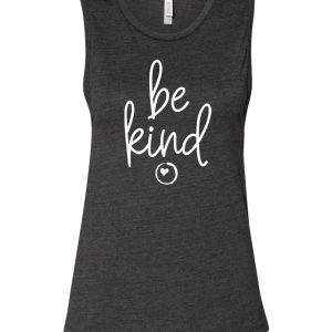 "Be Kind" Heather Charcoal Women's Jersey Muscle Tank